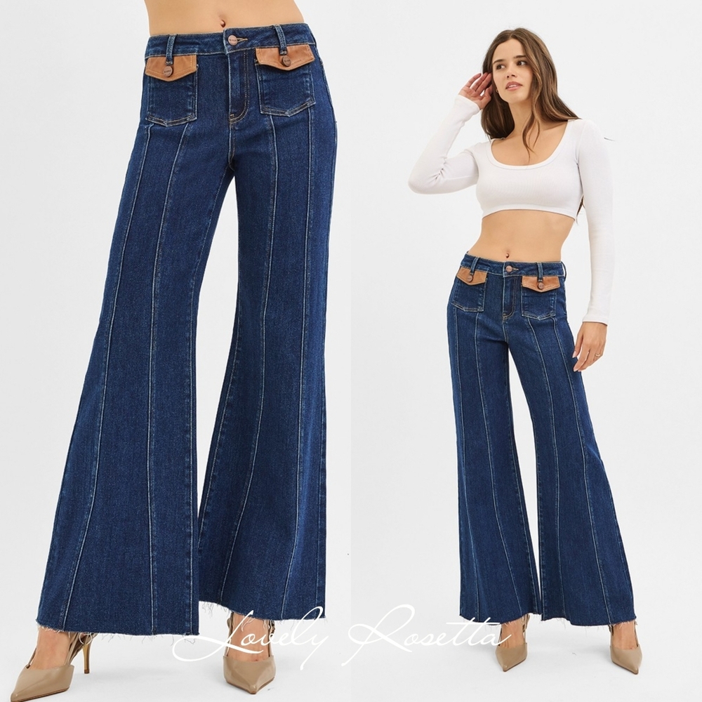 Women's Blue Wide-Leg Jeans